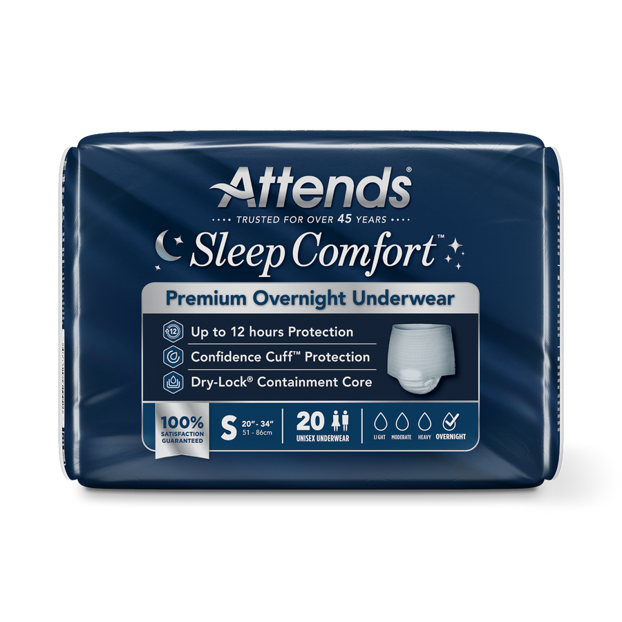 52637 SLEEP COMFORT™ PREMIUM OVERNIGHT UNDERWEAR - SMALL (20”-34“) - 4 BAGS OF 20 More info...