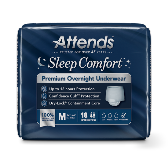52638 SLEEP COMFORT™ PREMIUM OVERNIGHT UNDERWEAR- MEDIUM (34”-44“) - 4 BAGS OF 18 More info...