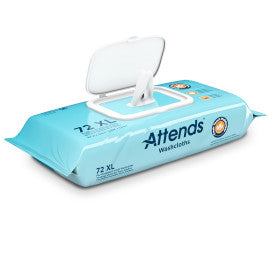 31388 - ATTENDS WASHCLOTHS SCENTED, 8.7" X 12.6" - 12 PACKS OF 72 Heavy Item More info...