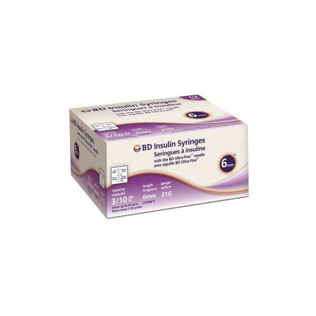 BX/100 INSULIN SYRINGE,0.3ML 31G,6MM