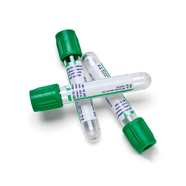 BX/100 TUBE VACUTAINER LIHEP PLH 13X75MM 2ML PLBL GREEN