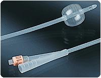 BX/12 2-WAY 100% SILICONE FOLEY CATH 14FR 5CC, ELASTOMER RIBBED