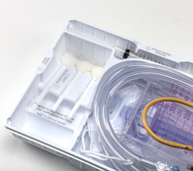 CS/10 SURESTEP FOLEY TRAY, LUBRI-SIL, URINE METER, STATLOCK STABILIZATION DEVICE, 14 FR