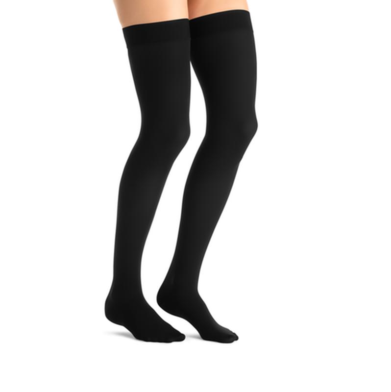 PR/1 JOBST OPAQUE WOMEN, THIGH HIGH W/SIL DOT BAND, 30-40MMHG, SM, CLASSIC BLACK, CLOSED TOE More info...