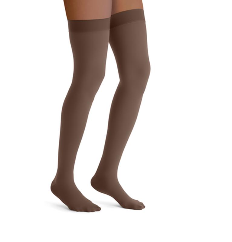 PR/1 JOBST OPAQUE WOMEN, THIGH HIGH W/SIL DOT BAND, 30-40MMHG, SM, ESPRESSO, CLOSED TOE More info...