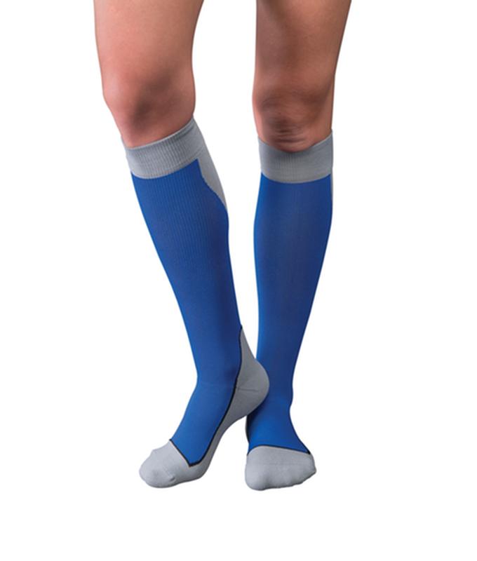 PR/1 JOBST SPORT STOCKING UNISEX, 15-20MMHG, LG, ROYAL BLUE/GREY , CLOSED TOE More info...