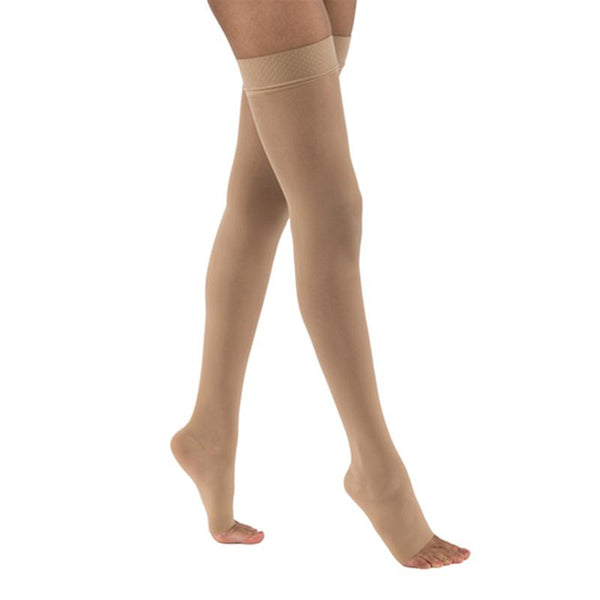 PR/1 JOBST ULTRASHEER WOMEN, THIGH HIGH W/SIL DOT BAND, 15-20MMHG, XL, NATURAL, OPEN TOE More info...