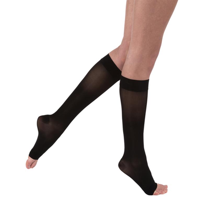 PR/1 JOBST ULTRASHEER WOMEN, KNEE HIGH, 20-30MMHG, LG, FULL CALF, CLASSIC BLACK, OPEN TOE More info...