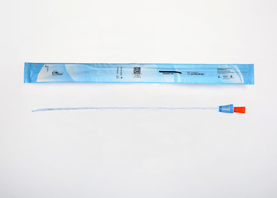 BX/30 CURE INTERMITTENT MALE CATH 16" PRE-LUBRICATED COUDE TIP 16FR