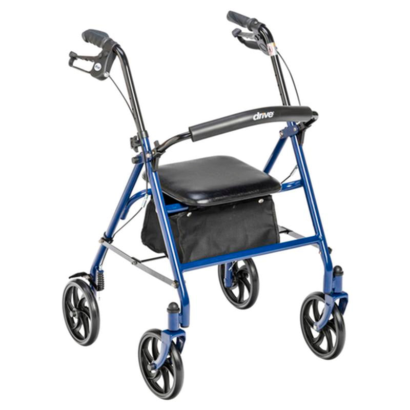 EA/1 FOUR WHEEL ROLLATOR ROLLING WALKER WITH FOLD UP REMOVABLE BACK SUPPORT, BLUE More info... * Drive Medical item surcharge included in sell