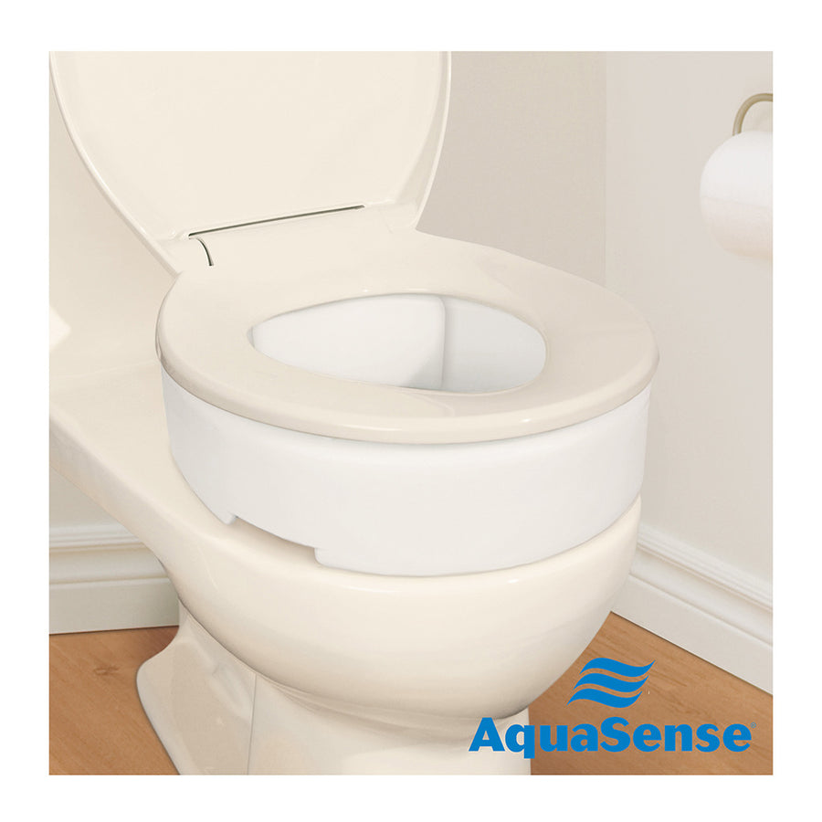 EA/1 AQUASENSE STANDARD TOILET SEAT RISER WITH HINGE, 3 1/2" HEIGHT, WT CAPACITY 300LBS * Drive Medical item surcharge included in sell