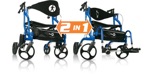 EA/1 HUGO NAVIGATOR SIDE-FOLD ROLLATOR & TRANSPORT CHAIR * Drive Medical item surcharge included in sell
