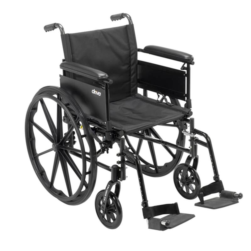 EA/1 CRUISER X4 LIGHTWEIGHT DUAL AXLE WHEELCHAIR WITH ADJUSTABLE DETACHABLE ARMS, FULL ARMS, SWING A More info... * Drive Medical item surcharge included in sell