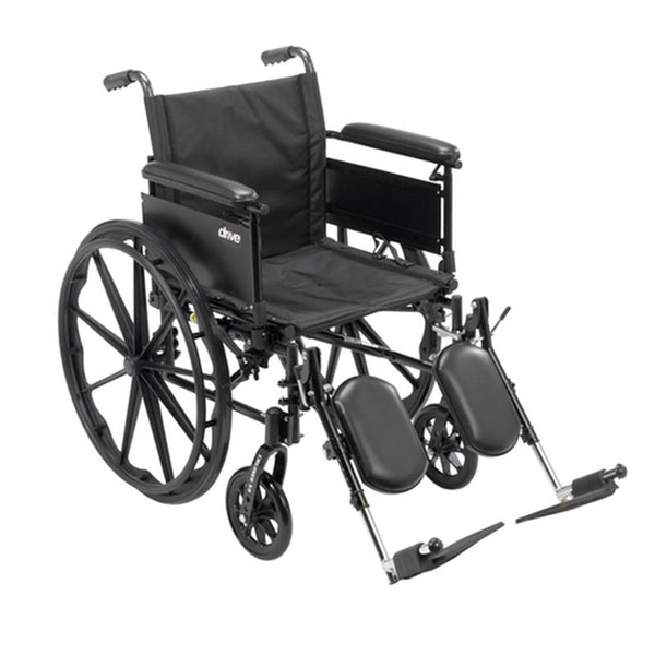 EA/1 CRUISER X4 LIGHTWEIGHT DUAL AXLE WHEELCHAIR WITH ADJUSTABLE DETACHABLE ARMS, FULL ARMS, ELEVATI * Drive Medical item surcharge included in sell