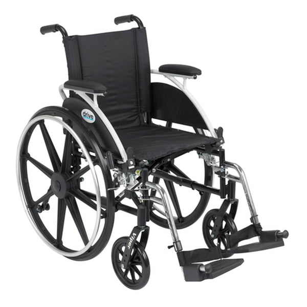EA/1 VIPER WHEELCHAIR WITH FLIP BACK REMOVABLE ARMS, DESK ARMS, SWING AWAY FOOTRESTS, 12" SEAT More info... * Drive Medical item surcharge included in sell
