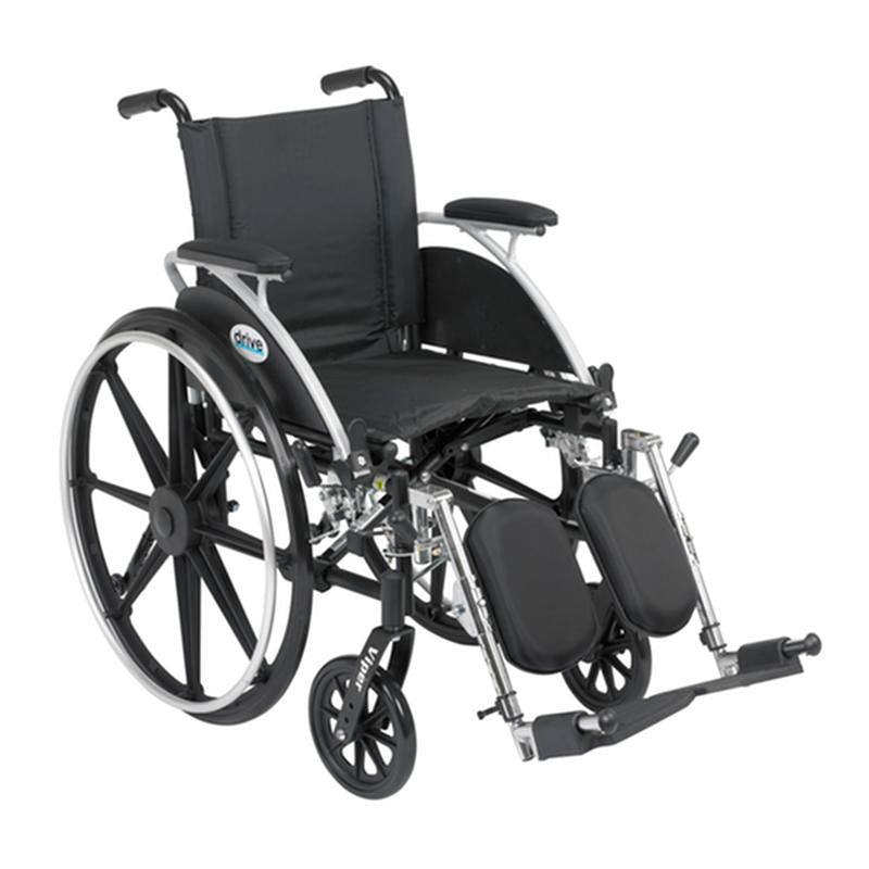 EA/1 VIPER WHEELCHAIR WITH FLIP BACK REMOVABLE ARMS, DESK ARMS, ELEVATING LEG RESTS, 14" SEAT More info... * Drive Medical item surcharge included in sell