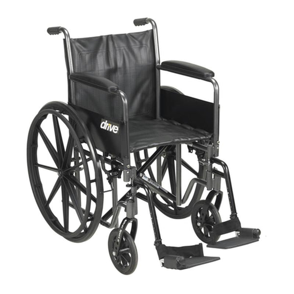 EA/1 SILVER SPORT 2 WHEELCHAIR, DETACHABLE FULL ARMS, SWING AWAY FOOTRESTS, 18" SEAT More info... * Drive Medical item surcharge included in sell