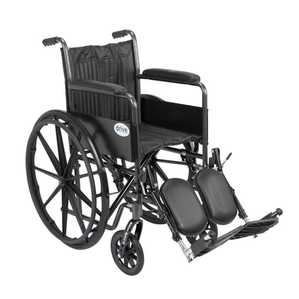 EA/1 SILVER SPORT 2 WHEELCHAIR, NON REMOVABLE FIXED ARMS, ELEVATING LEG RESTS, 18" SEAT More info... * Drive Medical item surcharge included in sell