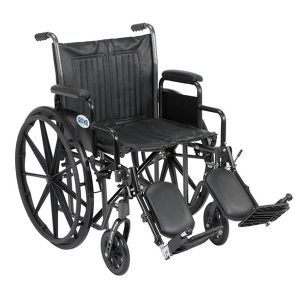EA/1 SILVER SPORT 2 WHEELCHAIR, DETACHABLE DESK ARMS, ELEVATING LEG RESTS, 20" SEAT * Drive Medical item surcharge included in sell