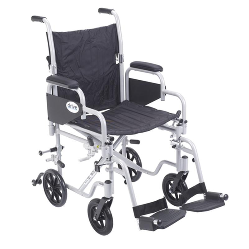 EA/1 POLY FLY LIGHT WEIGHT TRANSPORT CHAIR WHEELCHAIR WITH SWING AWAY FOOTRESTS, 18" SEAT More info... * Drive Medical item surcharge included in sell