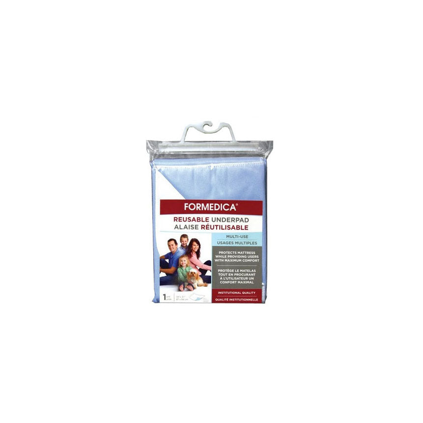 EA/1 UNDERPAD REUSABLE LARGE 34" X 74" W/ FLAPS TOPSTITCHED WOVEN COTTON SURFACE & WATERPROOF VINYL
