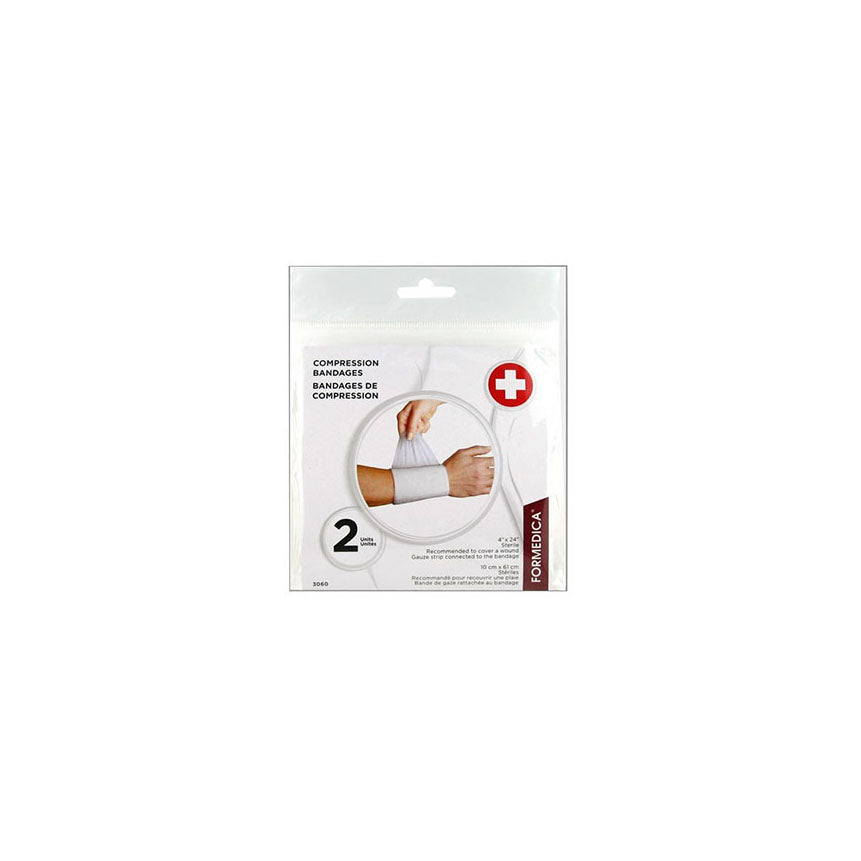 PK/2 COMPRESSION BANDAGE 4" X 24", STERILE, WHITE (775604030608)