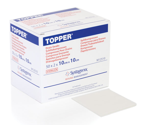 BX/100 TOPPER? DRAIN SWABS 10CM X 10CM