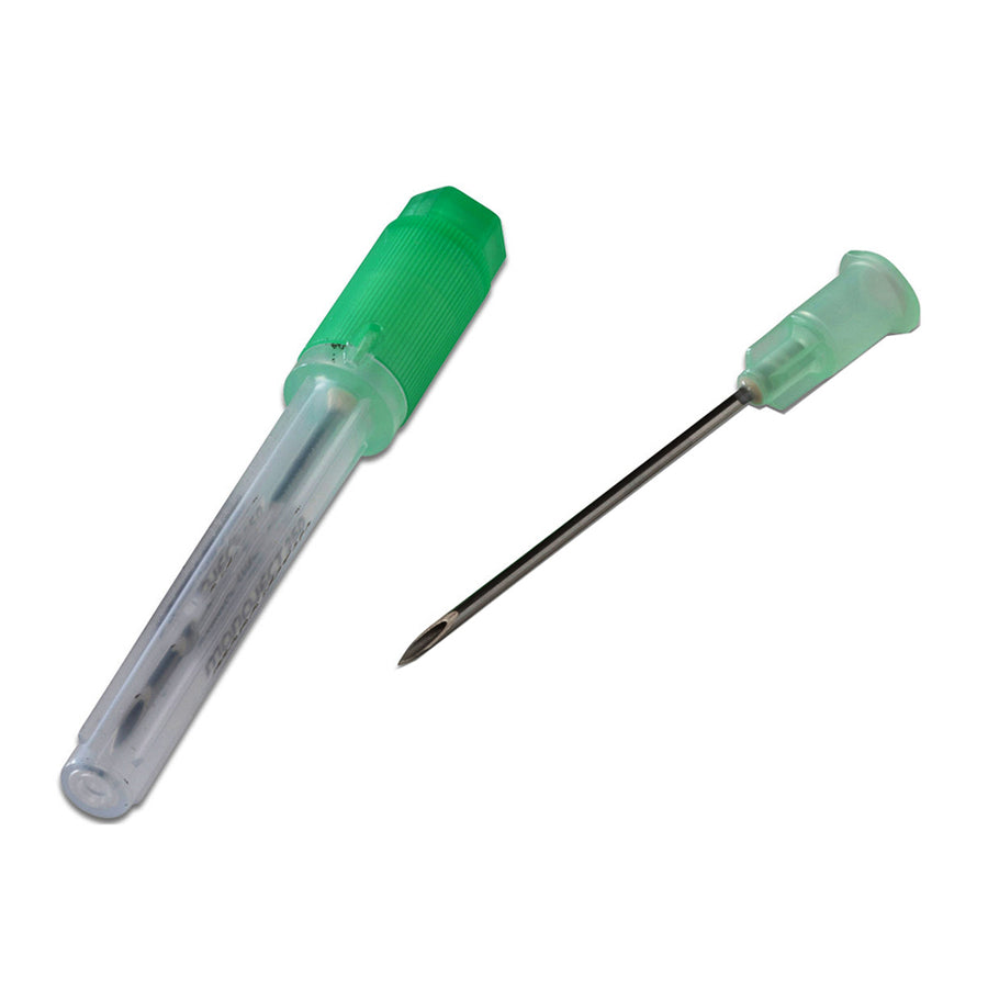 BX/100 MONOJECT SOFTPACK HYPODERMIC NEEDLE, 19G (THIN WALL) X 1IN,LIME GREEN (REGULAR BEVEL)