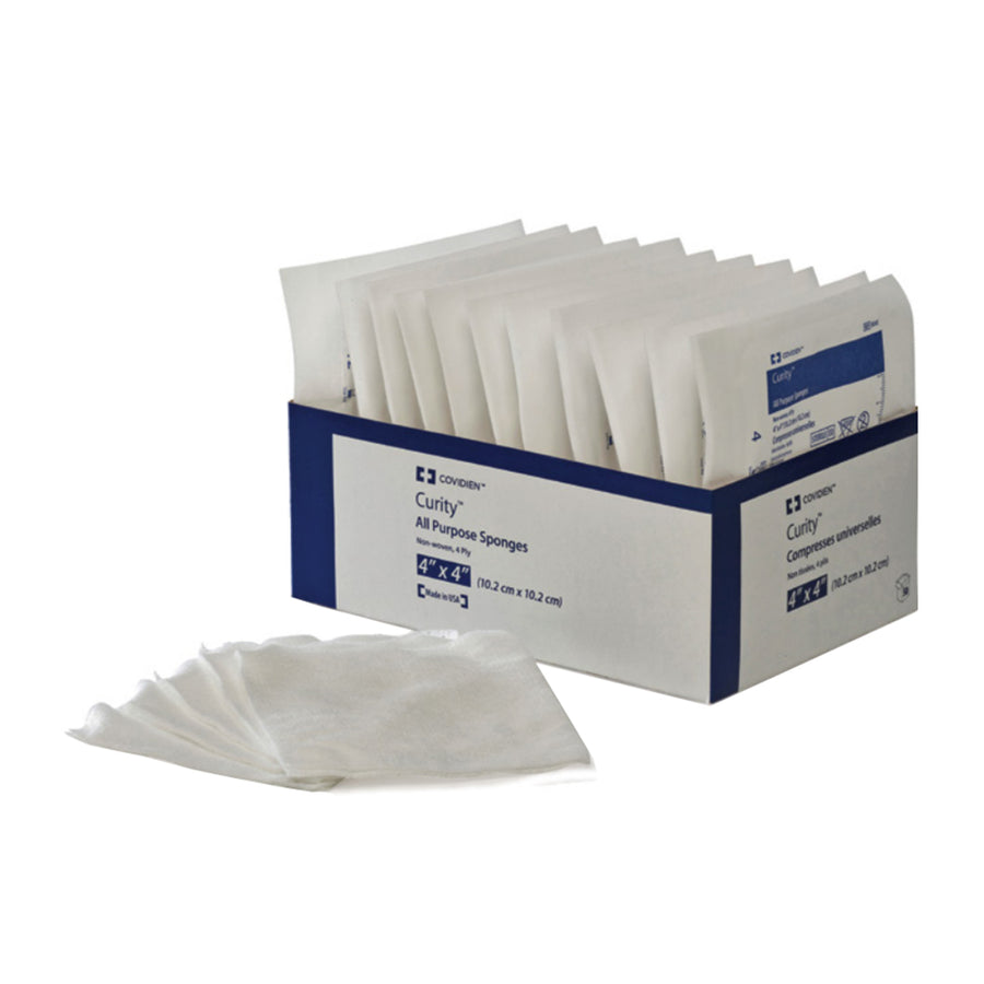 PK/10 CURITY PREMIUM NON-WOVEN ALL -PURPOSE GAUZE SPONGE 4PLY 4" X 4"