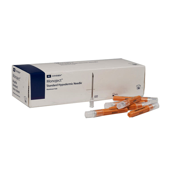 BX/100 MONOJECT RIGID PACK HYPODERMIC NEEDLE WITH ALUMINUM HUB, 19G X 1 1/2" (REGULAR BEVEL)