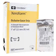 BX/50 XEROFORM PETROLATUM GAUZE, 1IN X 8IN, STERILE, NON-ADHERENT