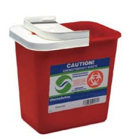 EA/1 CHEMOSAFETY SHARPS CONTAINER W/ HINGED LID 8GAL RED 11" X 15 1/2" X 17 3/4"