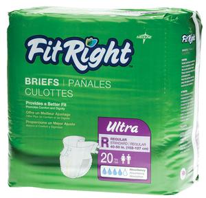 CS/4PKG (20/PKG) FITRIGHT ULTRA BRIEFS, SIZE MEDIUM 32IN - 42IN