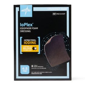 BX/8 IOPLEX IODOPHOR ANTIBACTERIAL IODINE FOAM DRESSING 10CM X 12CM