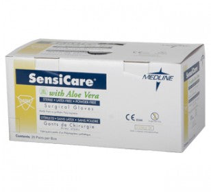 BX/25PR SENSICARE SURGICAL SYNTHETIC GLOVE WITH ALOE SIZE 8.0 WHITE STERILE LATEX-FREE