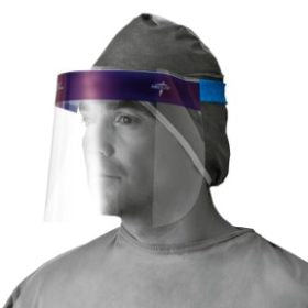 BX/24 FACE SHIELD FULL-LENGTH W/ ELASTIC BAND & FOAM TOP CLEAR LATEX-FREE DISPOSABLE