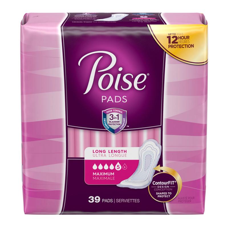PKG/39 POISE ORIGINAL MAXIMUM LONG NON-WINGED PADS CONVENIENCE More info...