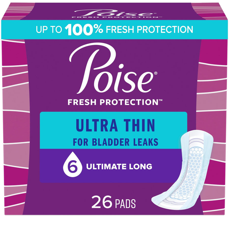 PKG/26 POISE ULTRA THIN ULTIMATE LONG NON-WINGED PADS CONVENIENCE More info...