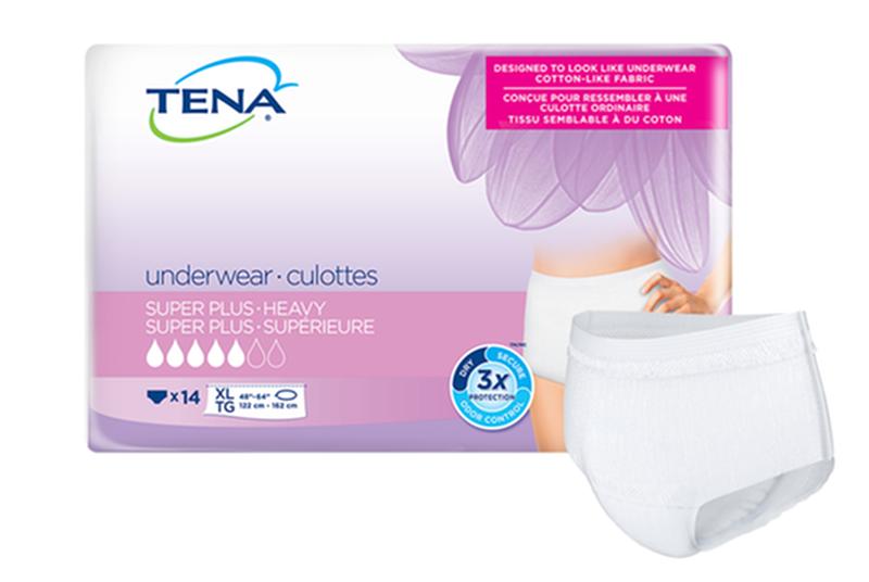 CS/4PKG (14/PKG) TENA WOMEN PROTECTIVE UNDERWEAR, SUPER PLUS HEAVY, X-LARGE Heavy Item More info...
