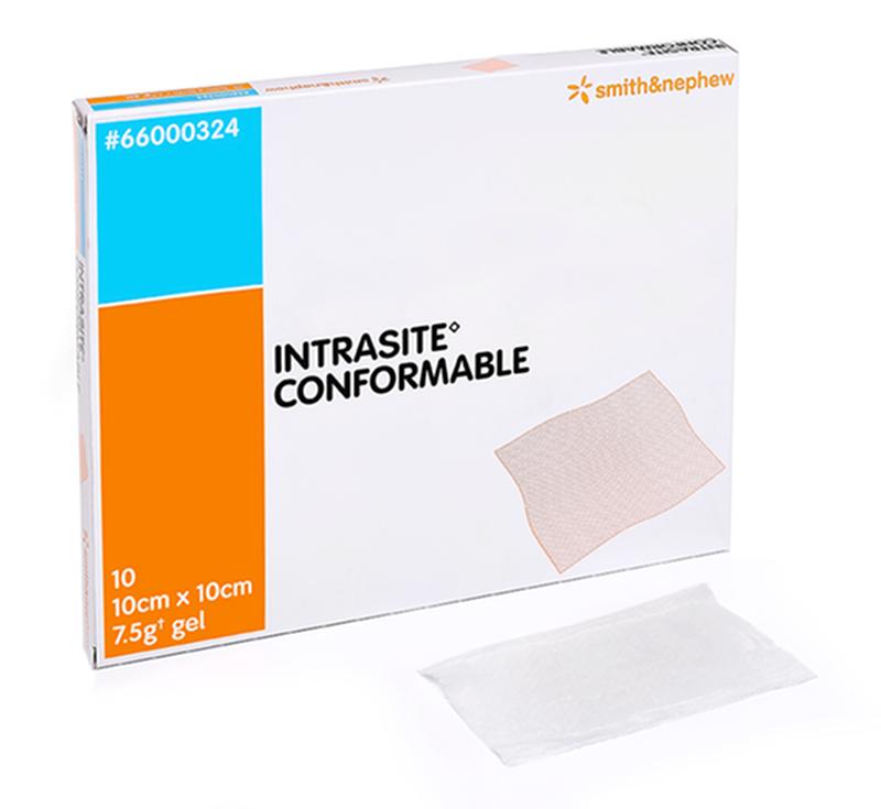 BX/10 INTRASITE CONFORMABLE HYDROGEL DRESSING, SIZE 10CM X 10CM More info...