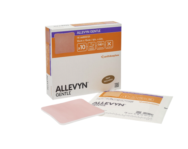 BX/10 ALLEVYN GENTLE ADHESIVE FOAM DRESSING 5CMX5CM SENSITIVE SKIN LATEX-FREE More info...