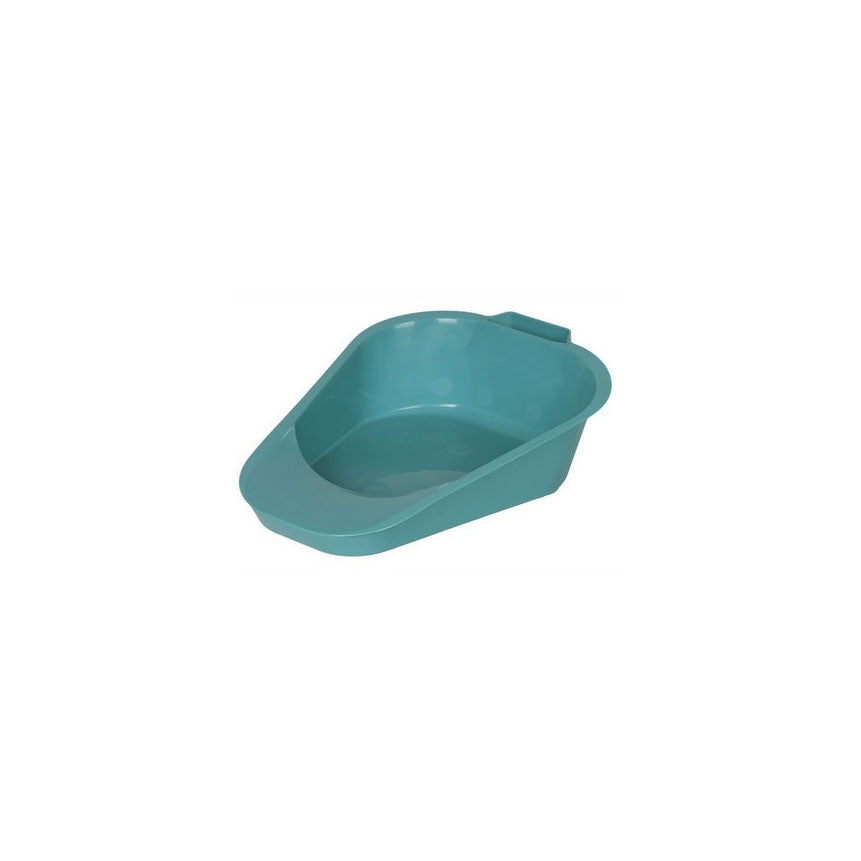 EA/1 BEDPAN FRACTURE/FEMALE SLIPPER PAN 34OZ 13"X8" PLASTIC GUARD 3" FRONT 1" BACK TURQUOISE