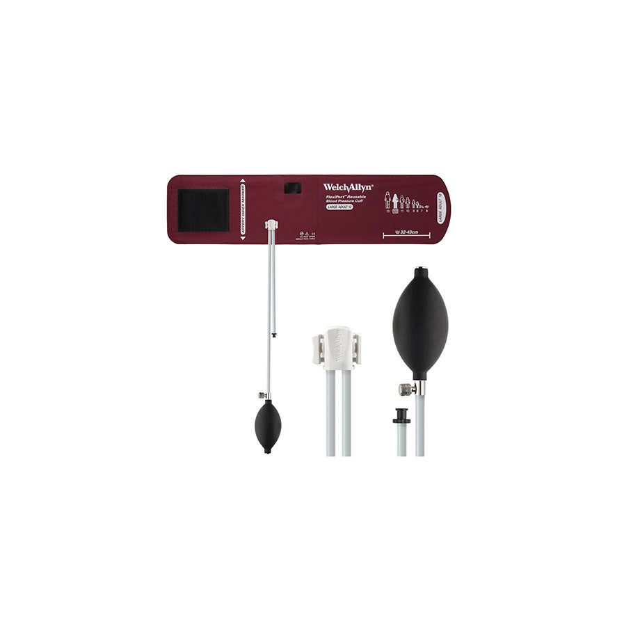EA/1 FLEXIPORT BLOOD PRESSURE CUFF 1-PIECE 2-TUBE BULB & VALVE LRG ADULT 12(32-34CM) REUSABLE L-FREE