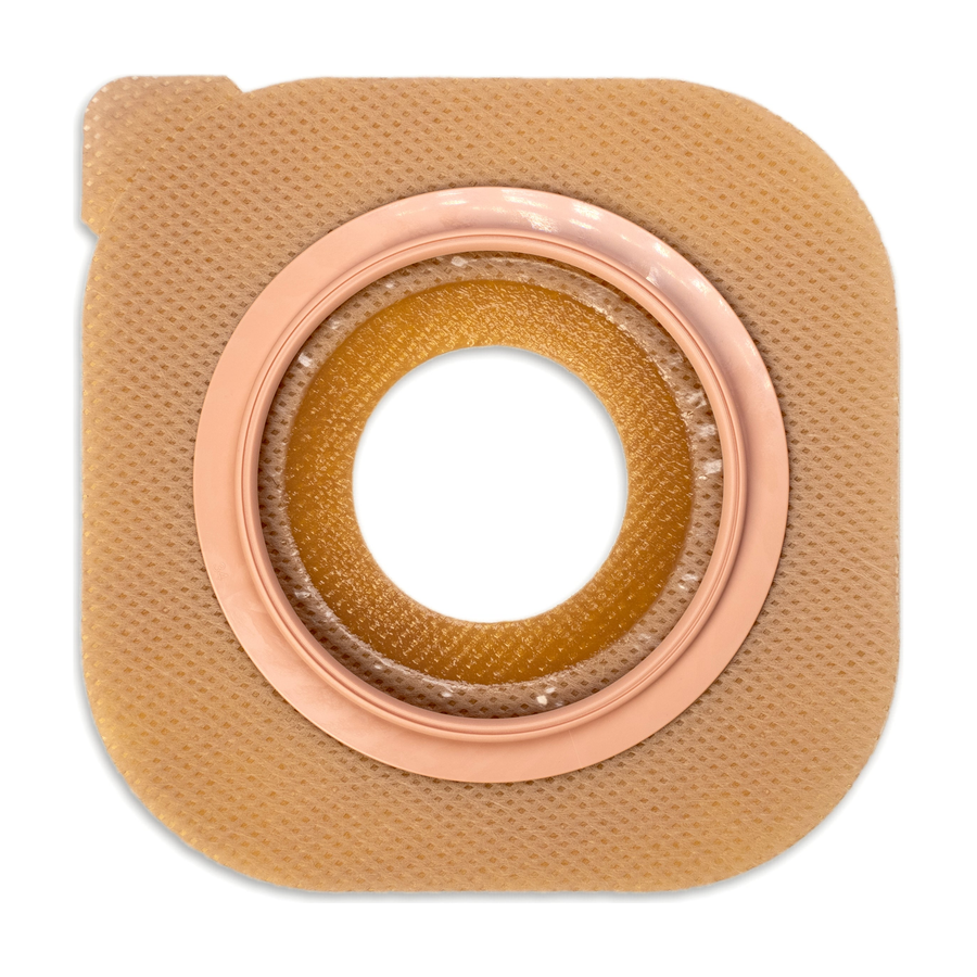 BX/5 NEW IMAGE FLAT CERAPLUS SKIN BARRIER PRE-CUT 1 1/2" (38mm) NO TAPE 2 1/4" FLANGE RED