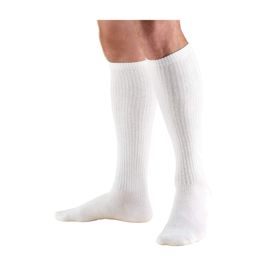 PR/1 TRUSOFT DIABETIC 8-15MMHG KNEE-HIGH SOCK SMALL MEN (6-8") WOMEN (7-9')" WHITE LATEX-FREE