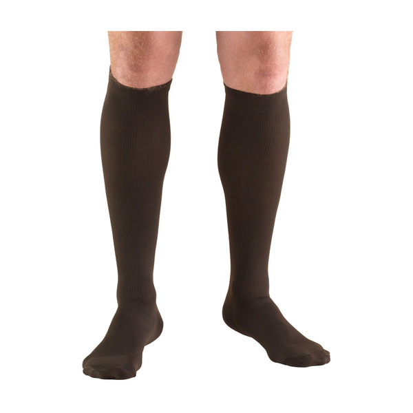 PR/1 TRUFORM MEN'S DRESS 15-20MMHG KNEE-HIGH CLOSED-TOE COMPRESSION SOCK MD (13 1/2 - 16") BROWN LAT