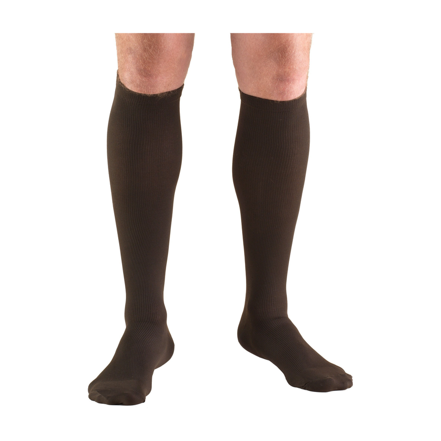PR/1 TRUFORM MEN'S DRESS STYLE 15-20MMHG KNEE-HIGH COMPRESSION SOCK BROWN X-LARGE (17 1/2" - 20") LA