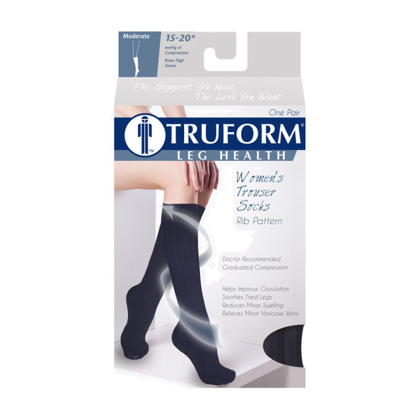 PR/1 TRUFORM MEN'S DRESS SOCKS 15-20MMHG NAVY,X-LARGE