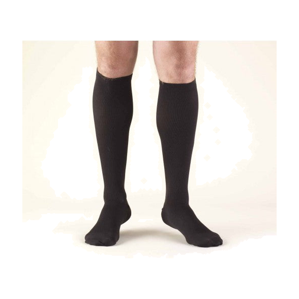PR/1 TRUFORM MEN'S 20-30MMHG KNEE-HIGH DRESS-STYLE COMPRESSION SOCK LARGE (15 1/2" - 18") NAVY LATE