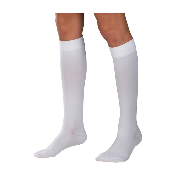 PR TRUFORM CLASSIC 20-30MMHG SHORT KNEE-HIGH CLOSE-TOE SOFT-TOP SOCK WHITE MD (13 1/2 - 16") UNISEX